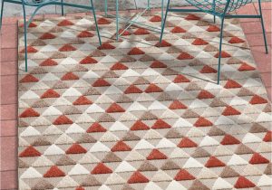 3 X 5 Outdoor area Rug Well Woven Miami Red Indoor Outdoor Triangles area Rug 5×7 5 3" X 7 3" High Traffic Stain Resistant Modern Geometric Carpet