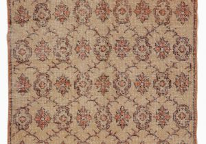 3 X 7 area Rugs Turkish Vintage area Rug 4 3" X 7 5" 51 In X 89 In