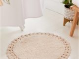 30 Inch Round Bath Rug Round Crochet Trim Bath Mat