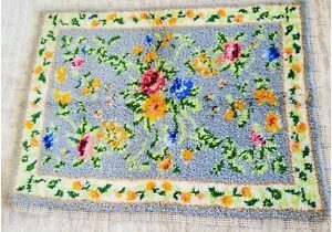 30 X 40 area Rug Latch Hook Floral area Accent Rug Unfinished 30 X 40 Ebay