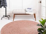 36 Inch Round area Rug Avgari Creation Pink Dye Natural Jute Hand Made Round Living Room, Dining Room, Kitchen Farm House area Rug Carpet Doormat 3″ Feet (36 Inch)