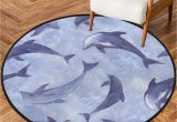 36 Inch Round area Rug Dolphins In Ocean Print 36 Inch Round area Rug Machine Washable …
