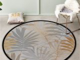 36 Inch Round area Rug Round area Rug 3 Ft Abstract Palm Leaf Line Art Collection Round Mats Accent Throw Rugs Floor Carpet Bedroom Study Kitchens Dining Living Room Indoor …