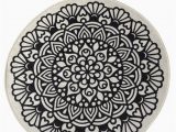 36 Round Bath Rug Black Mandala Round Home Decor Rug soft Bath Mat Eco Friendly Gift for Her 2 Different Diameters 39" and 55"