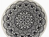 36 Round Bathroom Rug Black Mandala Round Home Decor Rug soft Bath Mat Eco Friendly Gift for Her 2 Different Diameters 39" and 55"