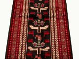 36 X 72 area Rugs E Of A Kind Hand Knotted 1980s Rizbaft Black Red 3 6" X 7 2" Runner Wool area Rug