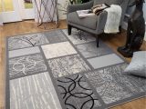 3×5 area Rugs On Sale Rubber Backed area Rug, 39 X 58 Inch (fits 3×5 area), Grey Geometric, Non Slip, Kitchen Rugs and Mats