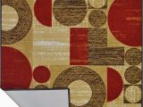 3×5 area Rugs with Rubber Backing Buy Adgo Collection Modern Live Red and Beige Contemporary