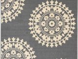 3×5 area Rugs with Rubber Backing Qute Home European Medallion Non Slip Rubber Backed area Rugs & Runner Rug Grey Ivory 3 Ft X 5 Ft area Rug