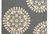 3×5 area Rugs with Rubber Backing Rubber Backed Non Skid Non Slip Gray Ivory Color Medallion Design area Rug