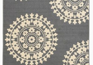 3×5 area Rugs with Rubber Backing Rubber Backed Non Skid Non Slip Gray Ivory Color Medallion Design area Rug