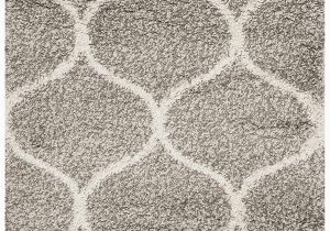 3×5 Non Skid area Rugs Sweet Homes Carpet Ultra soft Shag Collection Handwoven Anti Skid Ogee Plush area Rug Size 3×5 Feet Color Grey Ivory