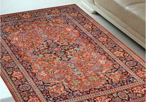4 by 6 Foot area Rugs Rust Kashan 4 X 6 Feet Silk Carpets India area Rug