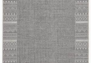 4 by 7 area Rug Kiyan Indoor Outdoor Border Gray Light Gray area Rug 4 X5