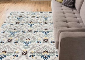 4 by 7 area Rug Well Woven Electro Darling Floral Gold Floral Modern area Rug 3 3" X 4 7"