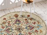 4 Foot Round area Rugs Lr Home Trailing Beige 4 Ft. X 4 Ft. Floral Oasis Round area Rug …