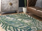 4 X 6 Green area Rugs Nuloom Cali Abstract Leaves area Rug, 4′ X 6′, Green