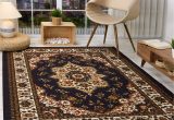 4 X 6 oriental area Rugs Antep Rugs Alfombras oriental Traditional 4×6 Non-skid (non-slip) Low Profile Pile Rubber Backing Indoor area Rugs (black, 4′ X 5’8″)