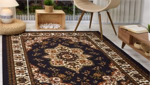 4 X 6 oriental area Rugs Antep Rugs Alfombras oriental Traditional 4×6 Non-skid (non-slip) Low Profile Pile Rubber Backing Indoor area Rugs (black, 4′ X 5’8″)