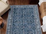 4 X 6 oriental area Rugs Jinchan area Rug 4×6 Persian Rug Blue Vintage Accent Rug Traditional Retro Floor Mat for Kitchen Floor Cover soft Mat Floral Print Distressed Indoor …