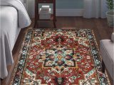 4 X 6 oriental area Rugs Lahome Collection Traditional oriental area Rug – 4′ X 6′ Faux Wool Non-slip area Rug Accent Distressed Throw Rugs Floor Carpet for Living Room …