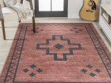 4 X 6 Red area Rug Jonathan Y Machine Washable 4 X 6 Red/black Indoor Border southwestern Washable area Rug