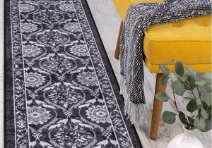 4 X 6 Rubber Backed area Rugs Antep Rugs Casa Azul Collection Geometric Floral Non Skid Non Slip Low Profile Pile Rubber Backing Indoor area Rug Grey 1 8" X 4 11"
