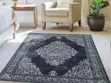 4 X 6 Washable area Rugs Black oriental 4×6 Washable area Rug – area Rugs for Living Room, Entryway, Kitchen, Hallway, Bedroom, Actual Size 4′ X 6′