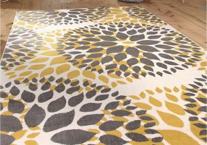 48 X 60 area Rug Modern Floral Circles Design area Rugs 7 6" X 9 5" Yellow