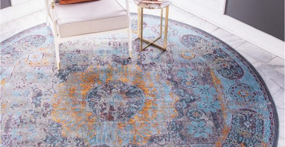 5 by 5 area Rugs Blue 5 5 X 5 5 Santiago Round Rug area Rugs