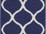 5 Ft Bath Runner Rug Maples Rugs Rebecca Contemporary Runner Rug Non Slip Hallway Entry Carpet [made In Usa] 1 9" X 5 Navy Blue White