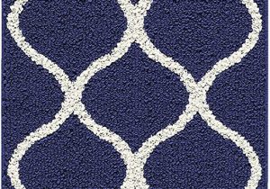 5 Ft Bath Runner Rug Maples Rugs Rebecca Contemporary Runner Rug Non Slip Hallway Entry Carpet [made In Usa] 1 9" X 5 Navy Blue White