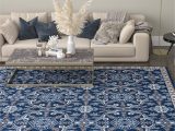 5 X 7 area Rugs On Sale Traditional 5×7 area Rug (5′ X 7′) Brocade Navy, Beige Living Room Easy to Clean