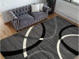 5 X 7 area Rugs Walmart Hr Geometric Stripes area Rug 5×7 [5′.2″ X 7′.1″] Oval Pattern Modern Black & Grey Carpet Comfy Shed Free Stain Resistant