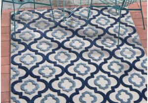 5 X 7 Outdoor area Rugs Tangier Blue Indoor Outdoor Moroccan Trellis area Rug 5×7 5 3" X 7 3" High Traffic Stain Resistant Modern Traditional Carpet
