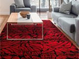 5 X 7 Red area Rug Antep Rugs Floral 5×7 Abstract Indoor area Rug Siesta (red Black, 5’3″ X 7′)