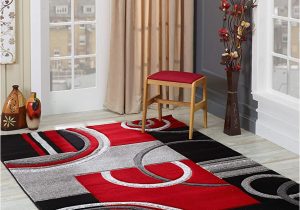 5 X 7 Red area Rug Glory Rugs area Rug Modern 5×7 Red soft Hand Carved Contemporary Floor Carpet with Premium Fluffy Texture for Indoor Living Dining Room and Bedroom …