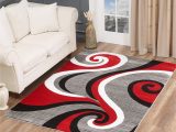 5 X 7 Red area Rug Glory Rugs Modern area Rug 5×7 Red Swirls Carpet Bedroom Living Room Contemporary Dining Accent Sevilla Collection 4817 (5×7, Red)