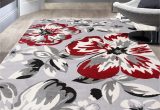5 X 7 Red area Rug Modern Floral area Rugs 5′ X 7′ Red