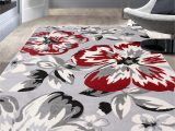 5 X 7 Red area Rug Modern Floral area Rugs 5′ X 7′ Red
