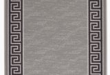 5 X 8 area Rugs with Rubber Backing Meander Design Printed Slip Resistant Rubber Back Latex Runner Rug and area Rugs 5 Colour Options Available Grey 1 8" X 4 11"