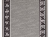 5 X 8 area Rugs with Rubber Backing Meander Design Printed Slip Resistant Rubber Back Latex Runner Rug and area Rugs 5 Colour Options Available Grey 1 8" X 4 11"