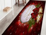 54 Inch Bath Rug Christmas Bells Printed Fleece Nonslip Bath Rug