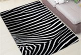 54 Inch Bath Rug Zebra Striped Pattern Bath Floor Rug