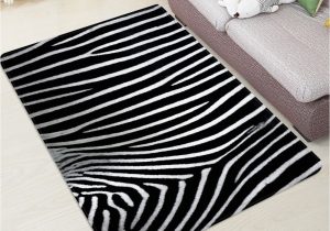 54 Inch Bath Rug Zebra Striped Pattern Bath Floor Rug