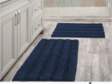 58 Inch Bath Rug 2 Piece Bathroom Rug Set, Slip-resistant Extra Absorbent Washable, 20″ X 32″ and 17″ X 24″, Navy Blue