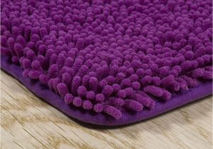 58 Inch Bath Rug Shag Memory Foam Bath Mat – 58-inch by 24-inch Runner with Non-slip Backing – Absorbent High-pile Chenille Bathroom Rug by Lavish Home (purple)