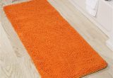 58 Inch Bath Rug Shag Memory Foam Bath Mat, 58 X 24 Inch Runner with Non-slip Backing, Absorbent Deep Pile Chenille Bathroom Rug by Lavish Home (orange)