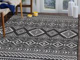 5×7 Black and White area Rugs Beverly Rug Waikiki Boho Indoor Outdoor Rug 5×7, Washable Outside Carpet for Patio, Deck, Porch, Bohemian area Rug, Farmhouse Rugs, Aztec Tribal Rug, …