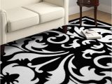 5×7 Black and White area Rugs Varnell Damask Black/white area Rug